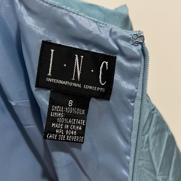 INC International Concepts 100% silk maxi dress - light blue - size 8 - Picture 4 of 8